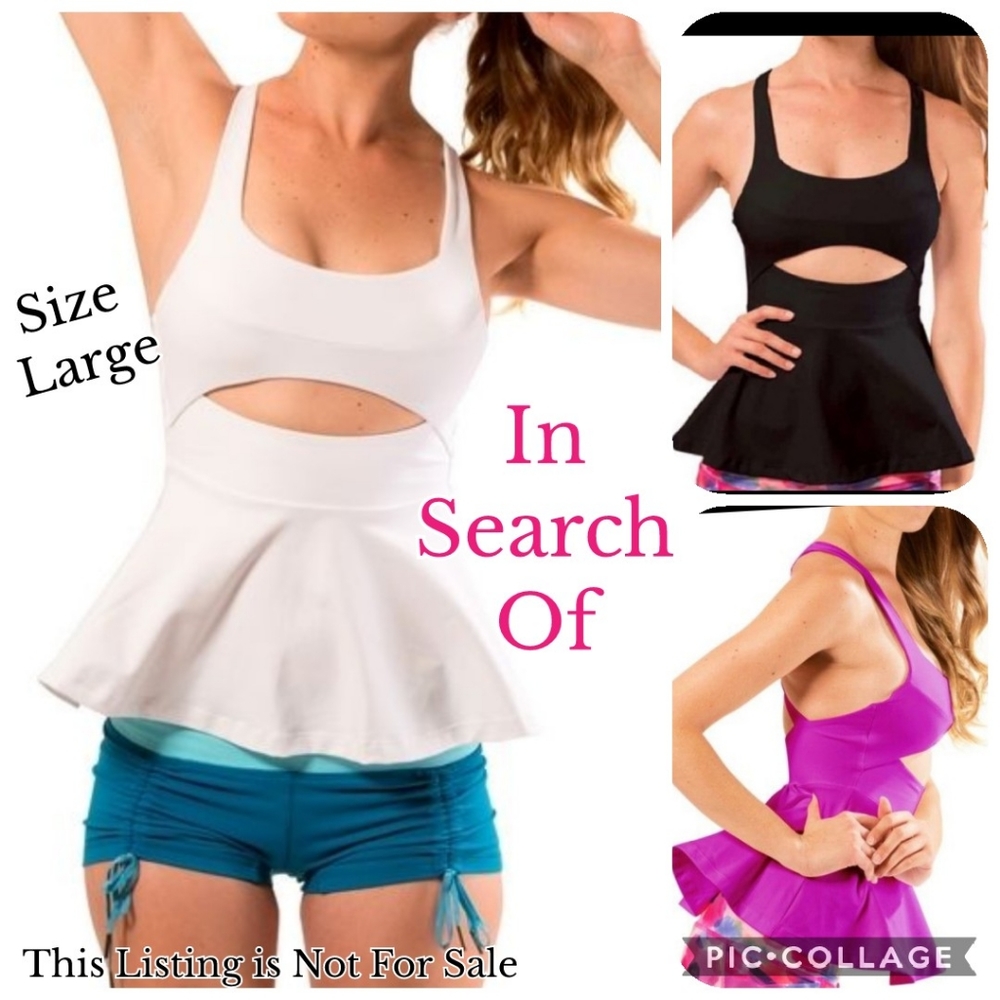 ISO BodyPOP peek a boo Peplum Tanks size large
